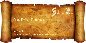 Zsuffa Manna névjegykártya